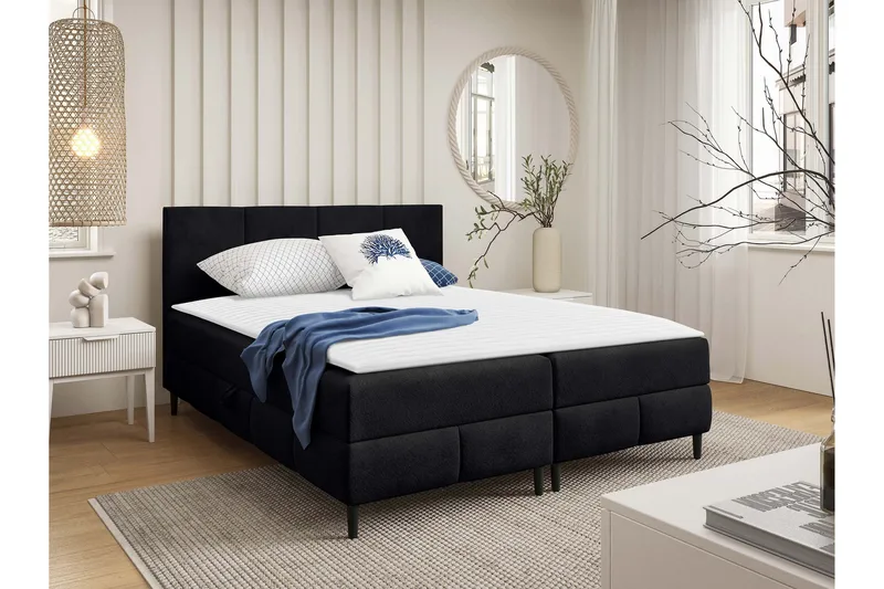 Celestine Förvaringssäng 160x200 cm, Svart