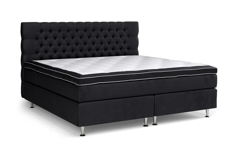 Celine Sängpaket 210x210cm - Svart/Sammet - Products - Möbler - S äng - Kontinentalsäng