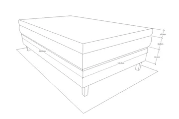 Charleston Kontinentalsäng 120x200 Fast Polyeterskum - Ljusgrå - Products - Möbler - Säng - Enkelsäng
