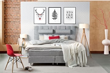 Charleston Kontinentalsäng 140x200 Fast Polyeterskum - Ljusgrå - Products - Möbler - Säng - Kontinentalsäng