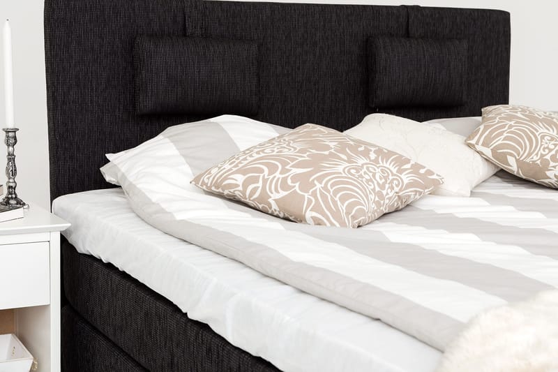 Charleston Kontinentalsäng 160x200 Fast Polyeterskum - Svart - Products - Möbler - Säng - Kontinentalsäng
