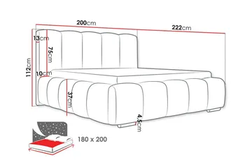 Cleaton Bubblig Sängram 180x200 cm med Förvaring HVILA Resårmadrass och Bäddmadrass i Memoryskum med Tvättbar klädsel - Beige/Vit - Products - Möbler - Säng - Komplett sängpaket