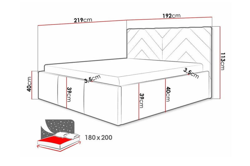 Derry Sängram 180x200 cm - Products - Möbler - Säng - Sängram & sängstomme