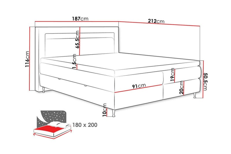 Derry Sängram 180x200 cm - Products - Möbler - Säng - Sängram & sängstomme