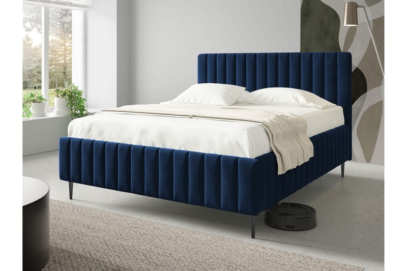 Desio Förvaringssäng 140x200 cm, Blå