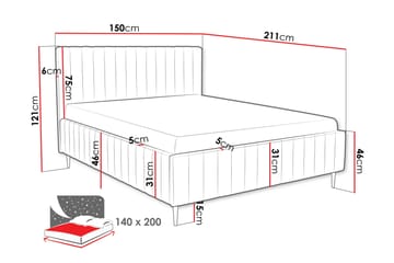 Desio Förvaringssäng 140x200 cm - Blå - Products - Möbler - Säng - Säng med förvaring