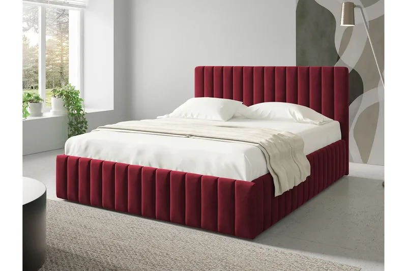 Desio Förvaringssäng 180x200 cm, Röd