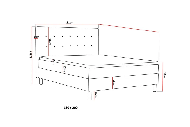 Dream Komplett Sängpaket 180x200 cm - Grå - Products - Möbler - Säng - Kontinentalsäng