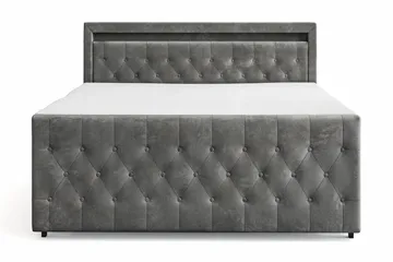 Franco light Komplett Sängpaket med förvaring LED-belysning 180x200 cm, Grå