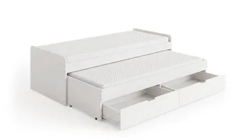 Granvik Sängram 90x200 cm utdragbar med extrasäng och förvaring inklusive 2 madrasser - Vit - Products - Möbler - Säng - Sängram & sängstomme