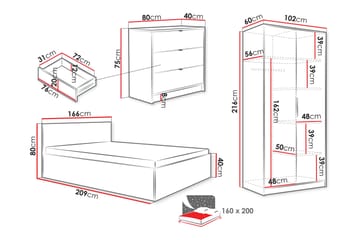 Gudelia Möbelset För Sovrum - Vit - Products - Möbler - Säng - Möbelset för sovrum