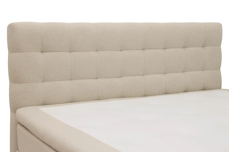 HVILA Classic Komplett Sängpaket 180x200 cm Kontinentalsäng med rutad sänggavel - Beige / Teddy - Products - Möbler - Säng - Kontinentalsäng