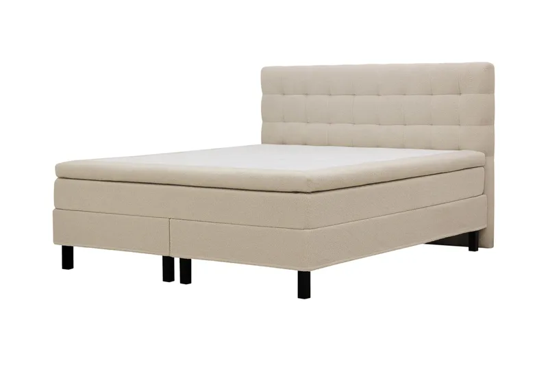 HVILA Classic Komplett Sängpaket 180x200 cm Kontinentalsäng med rutad sänggavel - Beige / Teddy - Products - Möbler - Säng - Kontinentalsäng