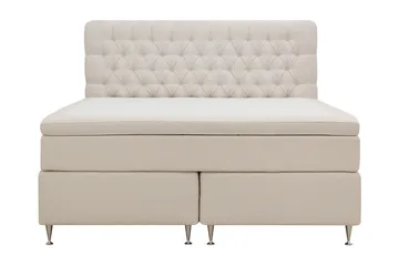 HVILA Lyx Komplett Sängpaket 160x200 cm Kontinentalsäng med knappad sänggavel i bouclé