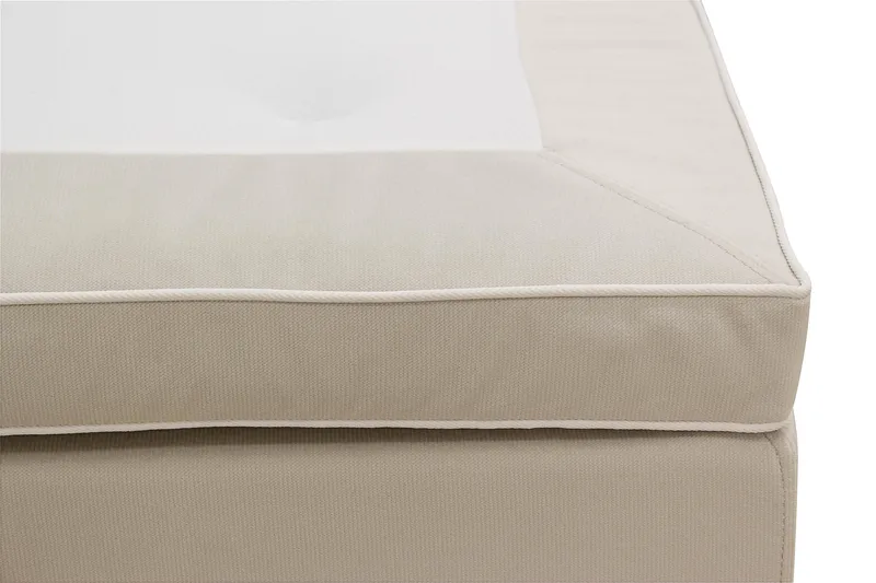 HVILA Lyx Komplett Sängpaket 160x200 cm Kontinentalsäng med knappad sänggavel i sammet - Beige / Sammet - Products - Möbler - Säng - Kontinentalsäng