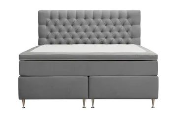 HVILA Lyx Komplett Sängpaket 160x200 cm Kontinentalsäng med knappad sänggavel i sammet