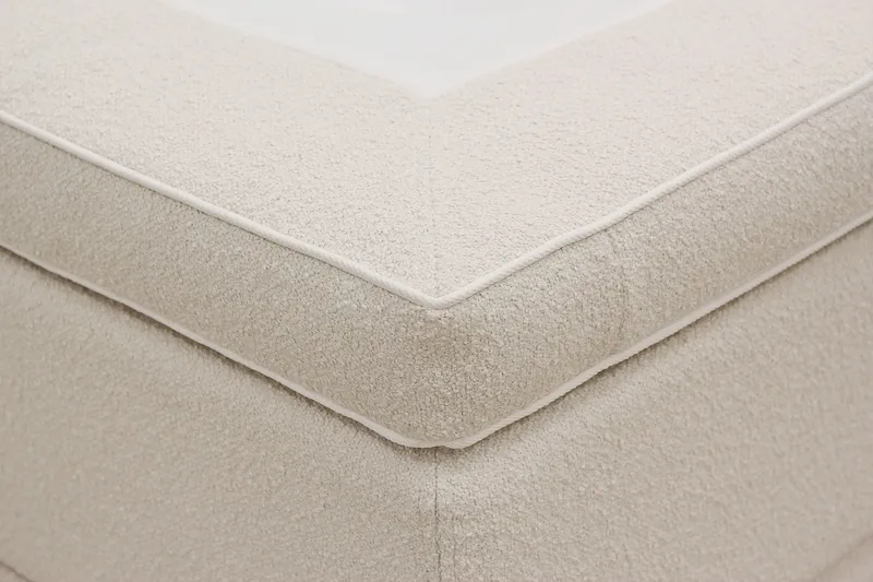 HVILA Premium Komplett Sängpaket 160x200 cm Kontinentalsäng med Sänggavel - Ljusbeige Bouclé - Products - Möbler - Säng - Kontinentalsäng
