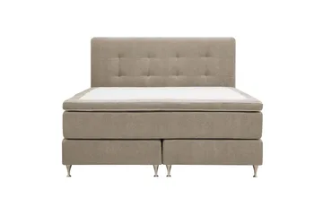 HVILA Premium Komplett Sängpaket 180x200 cm Kontinentalsäng med Sänggavel, Ljusbrun Tyg