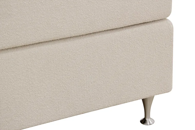 HVILA Premium Komplett Sängpaket 160x200 cm Kontinentalsäng med Sänggavel - Ljusbeige Bouclé - Products - Möbler - Säng - Kontinentalsäng