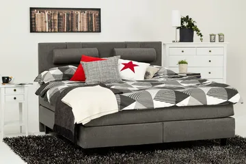 James Kontinentalsäng 180 cm - Grå - Products - Möbler - Säng - Kontinentalsäng