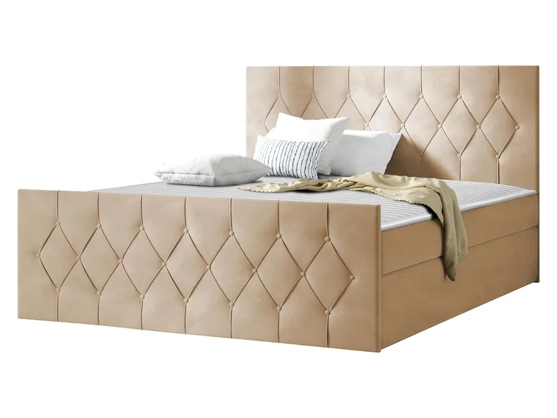 Jitendra Sängpaket Kontinentalsäng 120x200 cm med Förvaring, Beige