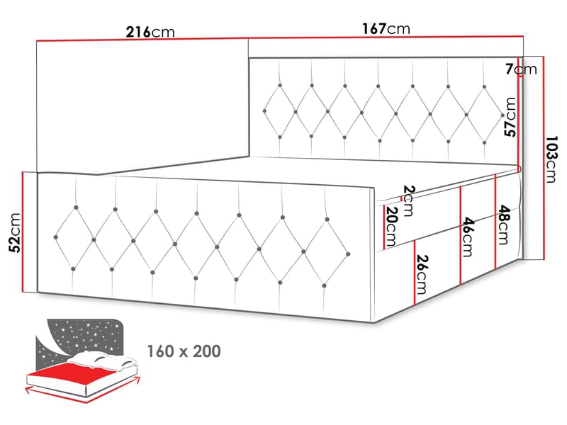 Jitendra Sängpaket Kontinentalsäng 160x200 cm med Förvaring - Grå - Products - Möbler - Säng - Komplett sängpaket
