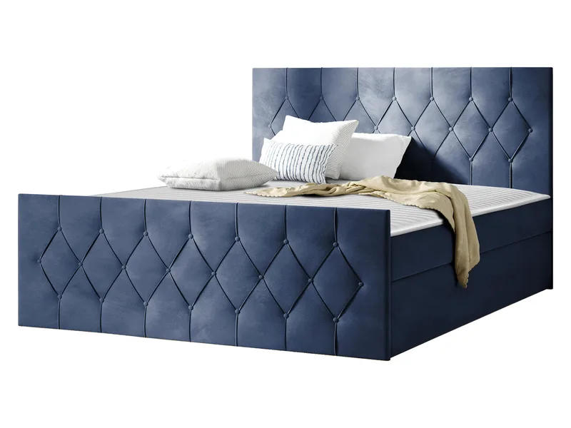 Jitendra Sängpaket Kontinentalsäng 180x200 cm med Förvaring, Blå
