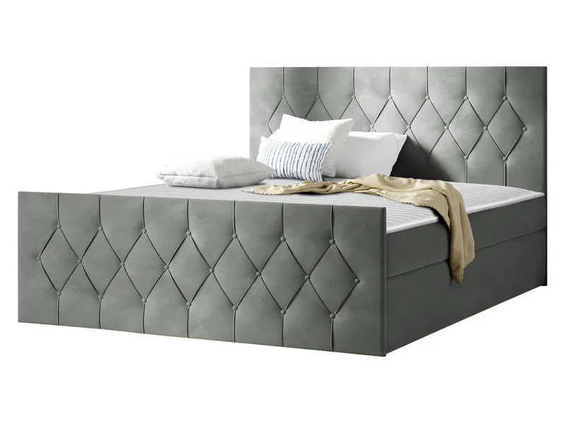 Jitendra Sängpaket Kontinentalsäng 180x200 cm med Förvaring, Grå