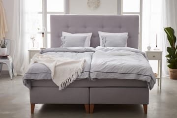 Kontinentalsäng Aspen Lyxpaket med Sänggavel 180x200 cm - Ljusgrå - Products - Möbler - Säng - Komplett sängpaket