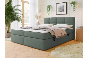 Leckersbo Komplett Sängpaket Kontinentalsäng med förvaring 140x200 cm - Grön - Products - Möbler - Säng - Komplett sängpaket