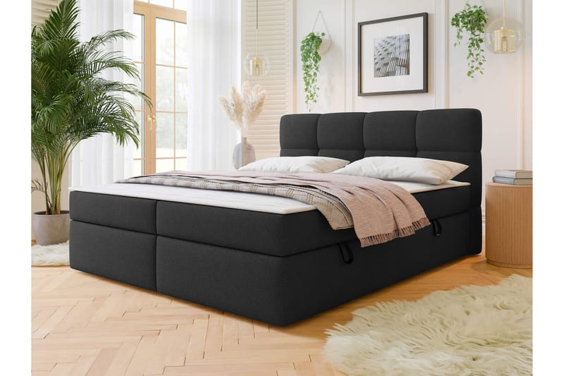 Leckersbo Komplett Sängpaket Kontinentalsäng med förvaring 140x200 cm - Svart - Products - Möbler - Säng - Komplett sängpaket