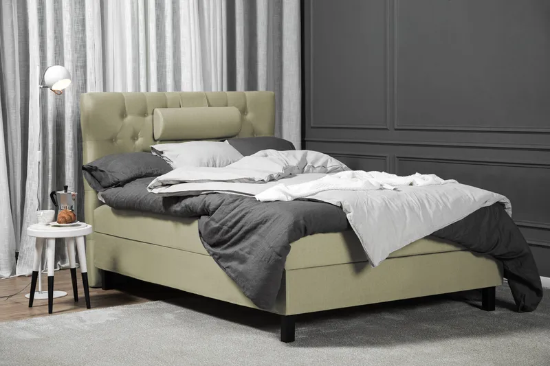 Lucky Komplett Sängpaket 120x200 Skum Diamant Sänggavel - Nackkudde Stor Grön - Products - Möbler - Säng - Enkelsäng