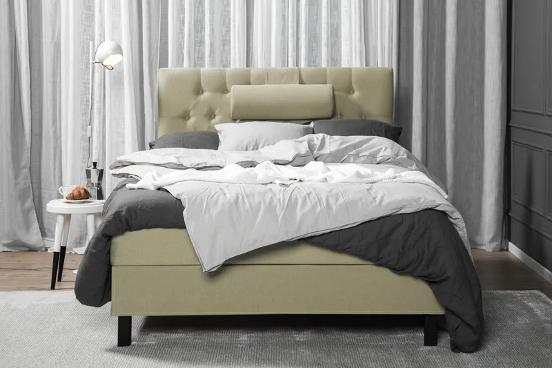 Lucky Komplett Sängpaket 120x200 Skum Diamant Sänggavel - Nackkudde Stor Grön - Products - Möbler - Säng - Enkelsäng