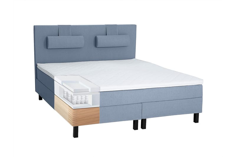 Lucky Komplett Sängpaket 120x200 Skum Slät Sänggavel - Nackkudde Stor Mörkblå - Products - Möbler - Säng - Enkelsäng