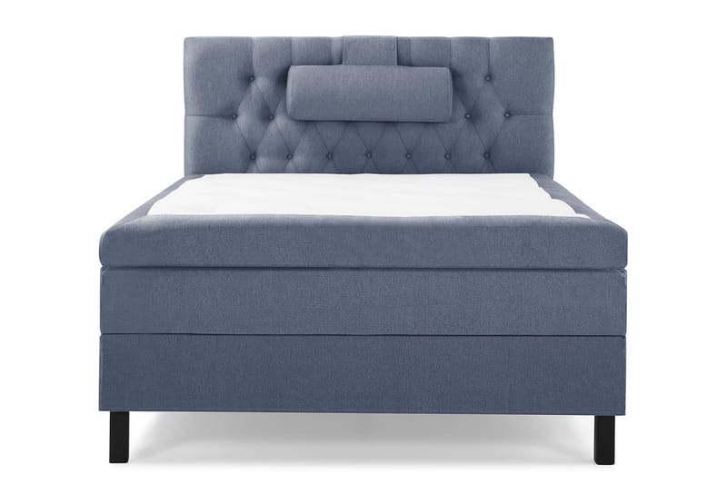 Lucky Komplett Sängpaket 120x200 Polyeter Diamant Sänggavel, Nackkudde Stor Mörkblå