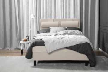 Lucky Komplett Sängpaket 140x200 Skum Slät Sänggavel - Beige - Products - Möbler - Säng - Kontinentalsäng