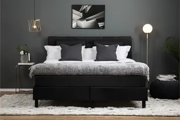 Lucky Komplett Sängpaket 180x200 Memory Diamant - Nackkudde Stor Svart/Grå/PU - Products - Möbler - Säng - Kontinentalsäng