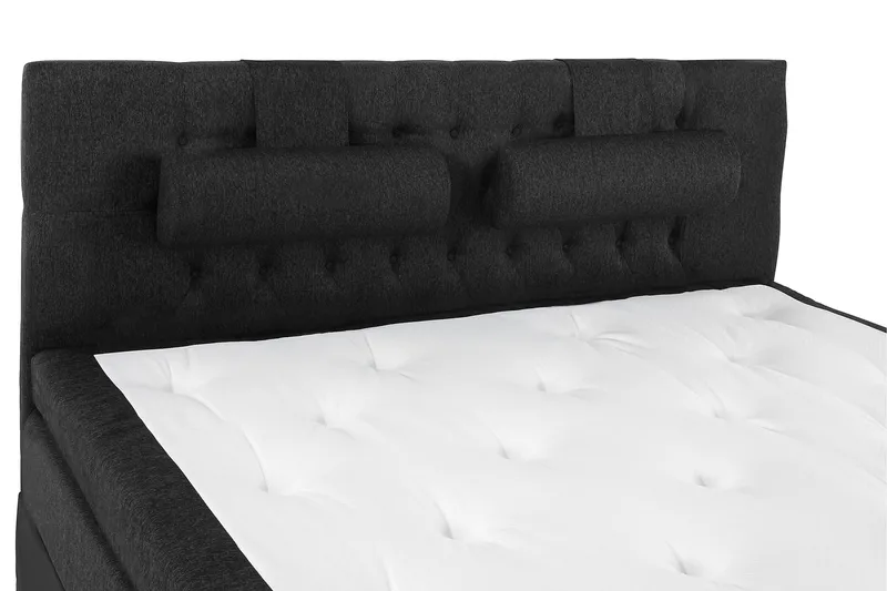 Lucky Komplett Sängpaket 180x200 Memory Diamant - Nackkudde Stor Svart/Grå/PU - Products - Möbler - Säng - Kontinentalsäng