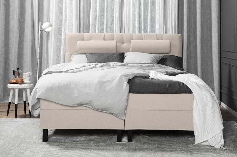 Lucky Komplett Sängpaket 180x200 Skum Diamant Sänggavel - Nackkudde Stor Beige - Products - Möbler - Säng - Kontinentalsäng