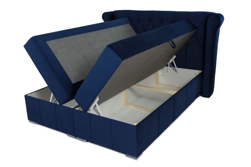 Lyckorna Kontinentalsäng 160x200 cm LED-belysning - Grå - Products - Möbler - Säng - Säng med förvaring