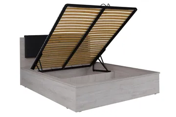 Najera Säng 182x214 cm LED-belysning Ek/Vit LED - Ek/Vit LED - Products - Möbler - Säng - Sängram & sängstomme