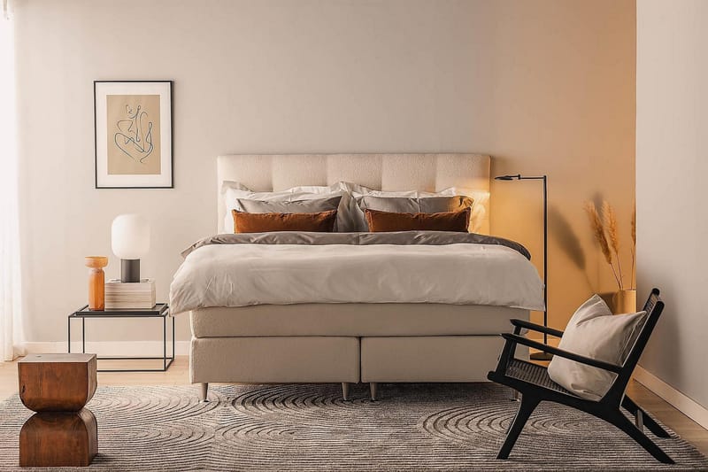 Oslo Lyx Kontinentalsäng 160x200 cm - Ljusbeige - Products - Möbler - Säng - Kontinentalsäng