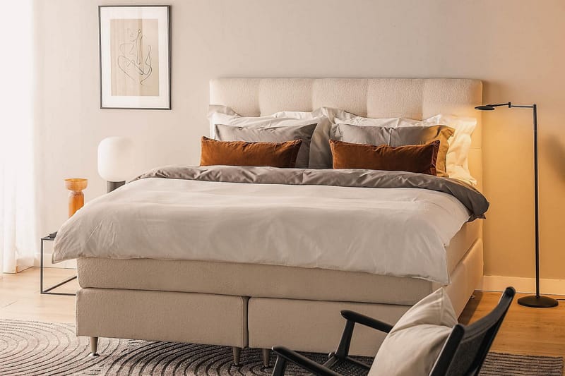 Oslo Lyx Kontinentalsäng 160x200 cm - Ljusbeige - Products - Möbler - Säng - Kontinentalsäng