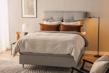 Oslo Lyx Kontinentalsäng Boucle 120x200 - Grå - Products - Möbler - Säng - Kontinentalsäng