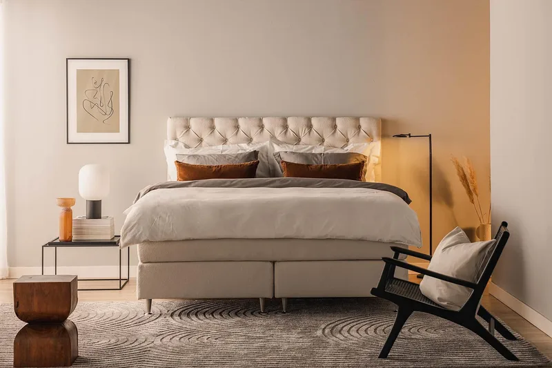 Oslo Lyx Sängpaket Kontinentalsäng 180x200 cm - Ljusbeige - Products - Möbler - Säng - Kontinentalsäng