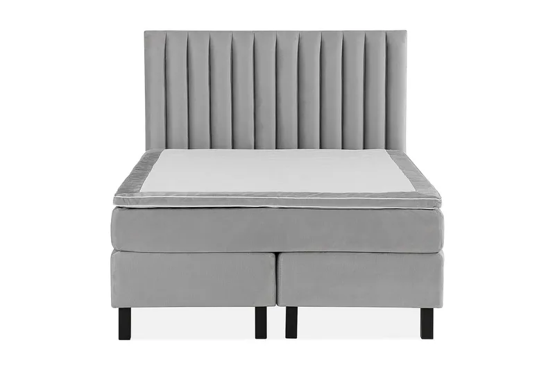 Princess Kontinentalsäng 140x200 cm, Ljusgrå/Sammet