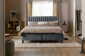 Princess Kontinentalsäng 160x200cm - Mörkgrå/Sammet - Products - Möbler - Säng - Kontinentalsäng