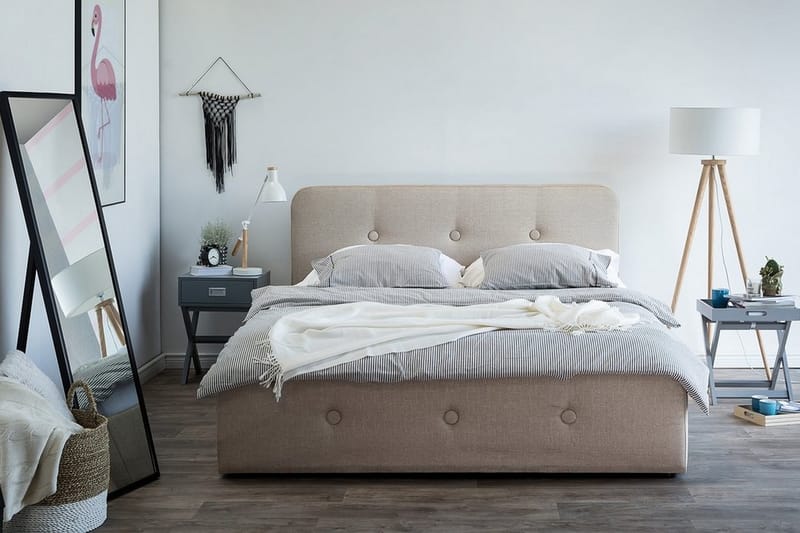 Rennes Dubbelsäng 180|200 cm - Beige - Products - Möbler - Säng - Sängram & sängstomme