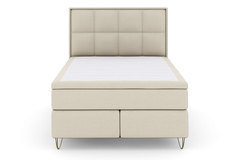 Select No 4 Komplett Sängpaket 140x200 Fast - Beige/Metall V-form - Products - Möbler - Säng - Kontinentalsäng