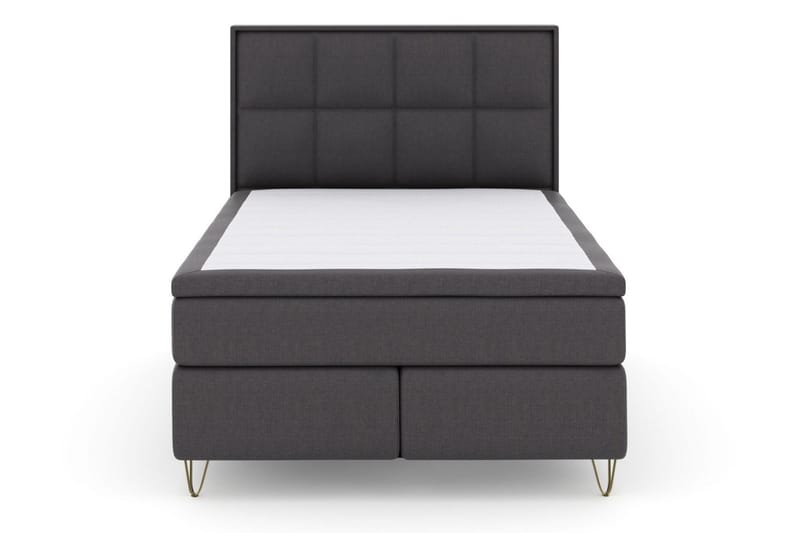 Select No 5 Komplett Sängpaket 140x200 Medium Watergel, Mörkgrå/Metall V-form